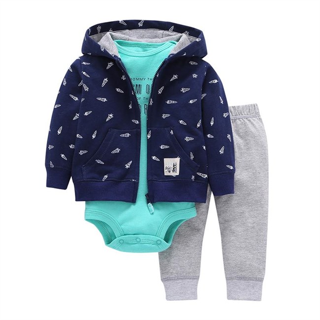 Babysetje | Blauw/Grijs - 3 tot 6 Maanden