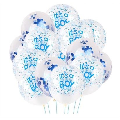 Geboorte Ballonnen Blauw/Wit - 15 Stuks