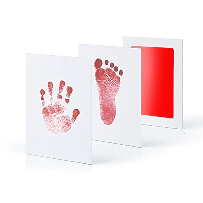 Baby Hand en Voetafdruk Kit / Inkt-Rood