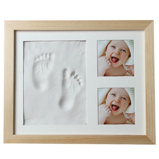 Baby Hand en Voetafdruk - Klei Kit Fotolijst / Wit/Hout