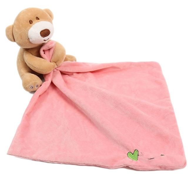 Knuffeldoekje Beer-Roze-middel