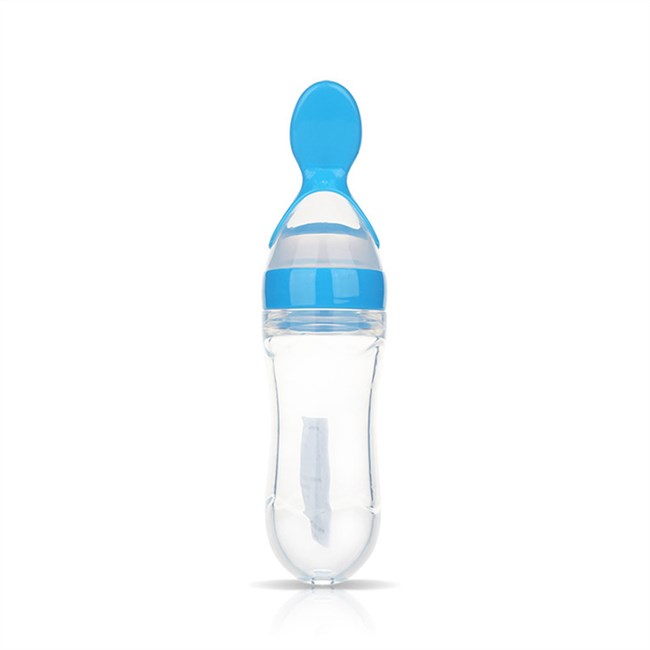 Baby Knijpfles Oefenlepel 90ml - Blauw