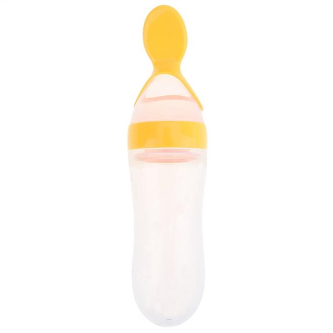 Baby Knijpfles Oefenlepel 90ml - Oranje