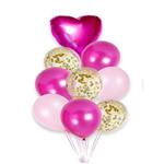 Geboorte Ballonnen Roze met Goud - 9 Stuks