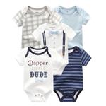 Rompertjes set van 5 | Blauw/Dapper - 0 tot 4 maanden